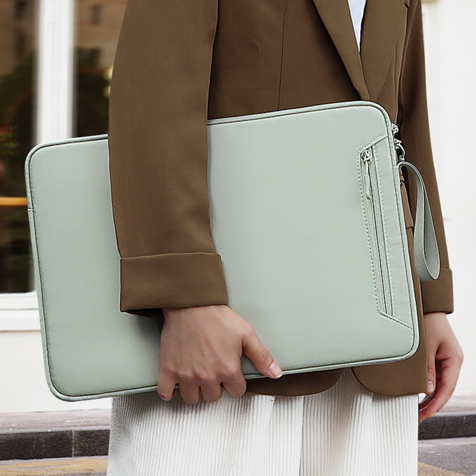 15inch Laptop Sleeve Case, Waterproofs Fabricv Computer Bag with Inner Village Soft for MacBook Air M4/A3420 M3/A3113 M2/A2681, M1/A2337 2025-2018, MacBook Pro M2/M1(Green)