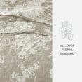 thumbnail image 5 of Noble Linens 3-Piece Taupe Distressed Bouquet Reversible Quilt Set, Queen, 5 of 8