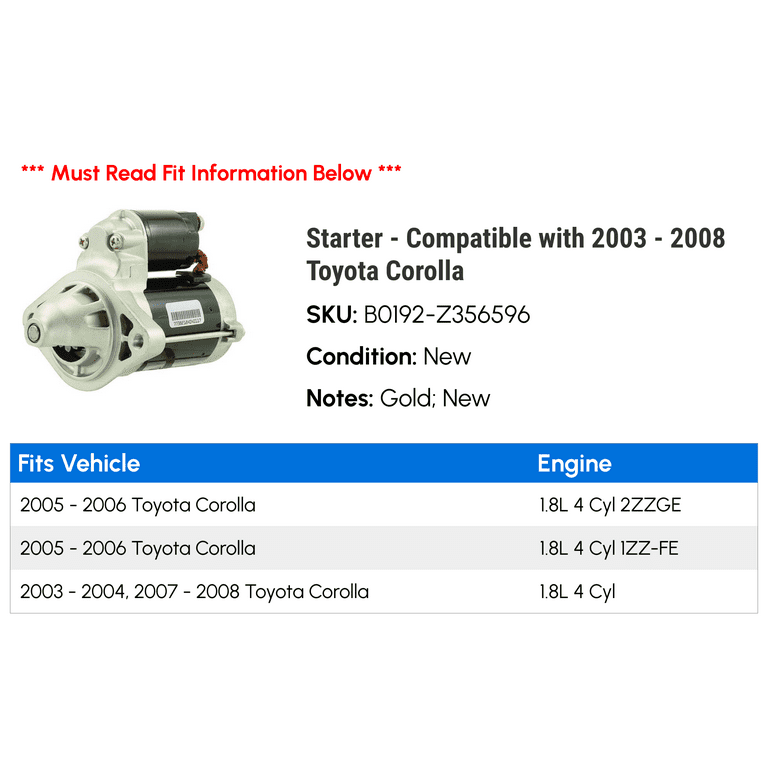 2005 Toyota Corolla Starter informacionpublica.svet.gob.gt