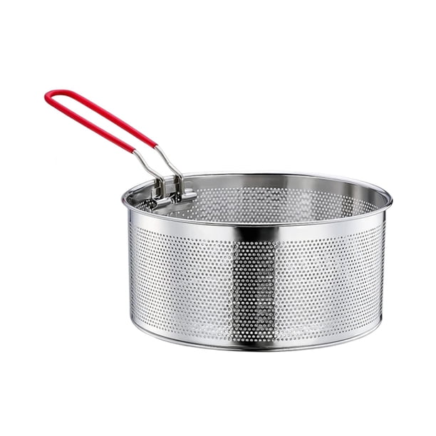Escurridor de pasta de acero inoxidable, colador de fideos, cesta para freír, espumadera para alimentos 20 centímetros