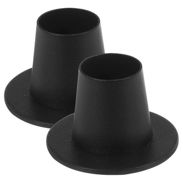 GOOHOCHY 2 portavelas cónicos negros, pequeños portavelas de hierro, candelabros negros retro