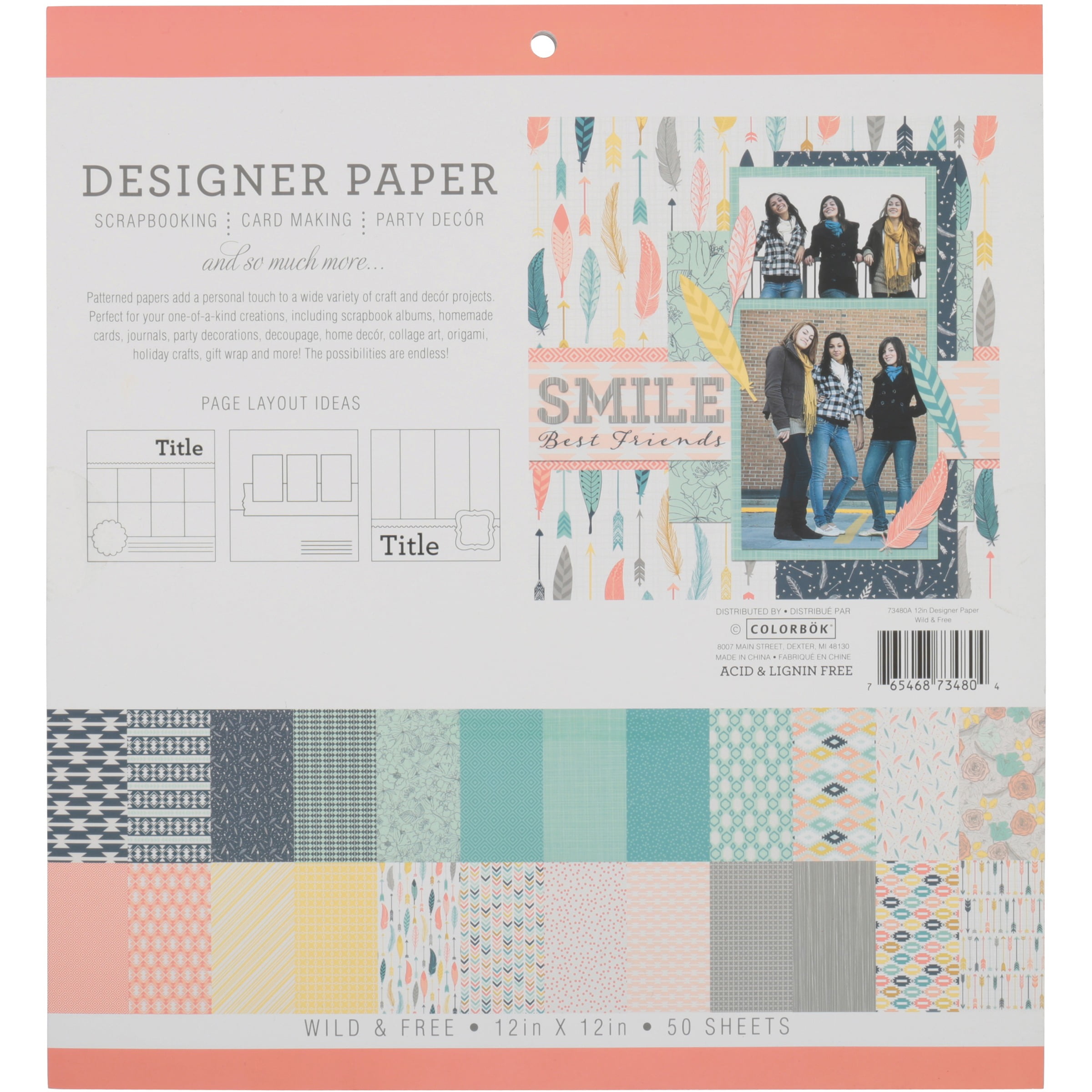 Colorbok Multicolor Wild & Free Designer Paper, 12