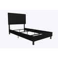 DHP Janford Upholstered Bed, Black Faux Leather, Twin