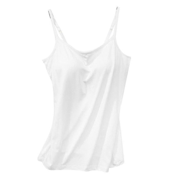 Women Padded Soft Casual Bra Tank Top Women Spaghetti Cami Top Vest Female Camisole With Built In Bra