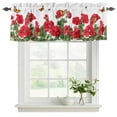 thumbnail image 2 of Red Spring Floral Valances for Windows, Decorative Rod Pocket Window Valance Curtains, Butterfly Farmhouse Short Curtain Drapes for Kitchen/Bathroom/Living Room, 2 Panels, 60" W x 18" L, 2 of 8