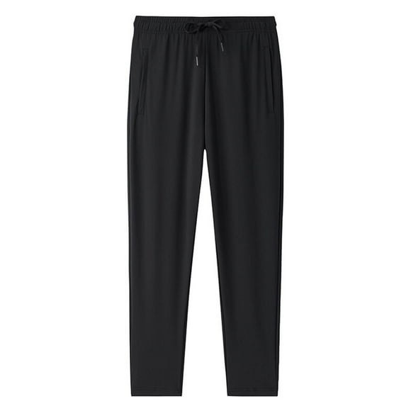 hotojiny Men's Sweatpants Comfortable Ice Silk Open Bottom Athletic Pants Stretchy Traning Track Pants for Big and Tall