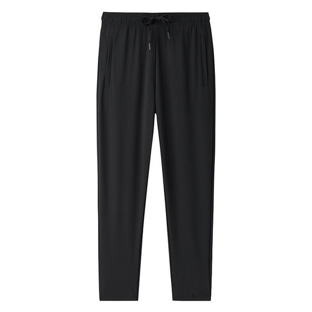 Plebaso Men's Silk Joggers Pants Drawstring Lightweight Athletic Pants Workout Running Sports Pants