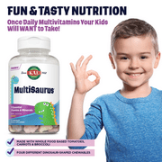 KAL Kid’s MultiSaurus Vitamins & Minerals | Berry, Grape & Orange Flavor | Children’s Daily Multivitamin | 90 Chewables