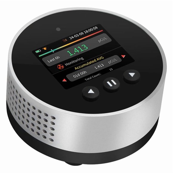 Portable Radon Detector, Audible & Visual Alarm, Long-Term Radon Concentration Monitoring for Home Basement, PCi/L