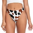 thumbnail image 1 of Balery Brown Black Cow Tangas de Algodón para Mujer con Estampado – Ropa Interior Sexy, Transpirable, G-string-Medium, 1 of 1