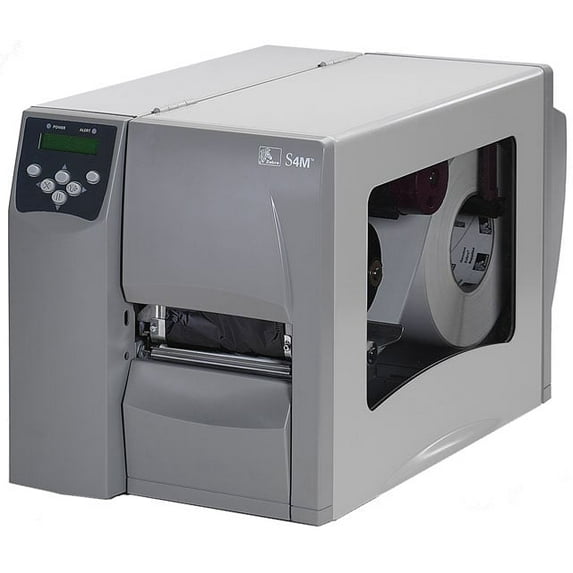 Restored Zebra S4M Thermal Transfer Barcode Label Printer – 203/300 dpi, 4″ Print Width, Desktop Label Printer – P/N: S4M00-2001-2100T (Refurbished)