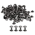 thumbnail image 1 of Unique Bargains 100 Sets Leather Rivets 9mm Double Cap Rivets 12mm Height Metal Studs Rivet, Gun-black, 1 of 5