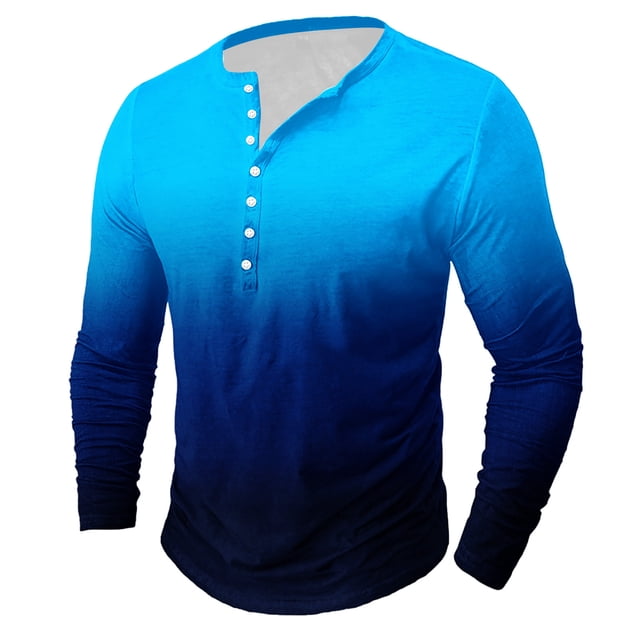 AherBiu Plus Size Men's Long Sleeve Shirts Stretch Quick-Drying Athletic Button T-Shirts Graphic Sweatshirts Crewneck Tees