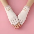 thumbnail image 3 of Lohuatrd 1 Pair Half Finger Gloves UV Protection Driving Fishing Camping Thin Gel Manicures Gloves for Women, 3 of 8