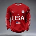 thumbnail image 2 of Men's Patriotic Waffle Long Sleeve Tee USA 250th Anniversary Shirt 250th Anniversary USA Shirt American Flag Casual Shirt, 2 of 5