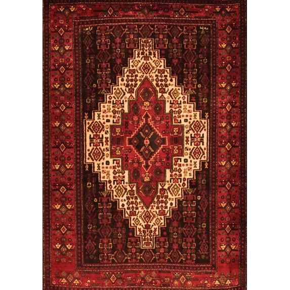 Ahgly Company Indoor Rectangle Persian Orange Traditional Area Rugs, 6' x 9'
