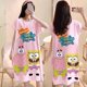 thumbnail image 4 of Hello Kitty Camisón De Las Mujeres De Verano De Manga Corta Doraemon Bob Esponja Suelta Media Longitud Falda De Dibujos Animados Lindo Pijamas Ropa De Hogar, 4 of 4