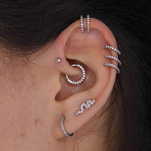 17pcs 16G Tragus Earrings Stainless Steel Cartilage Helix Earrings Conch  Earring Studs Hoop Earring Lip Rings Labret Studs Piercing Jewel   Fruugo IN