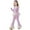 Purple, variant on REDARER Girls 2-Piece Set, Ruffle Hem Top & Flared Pants with Free Necklace, Autumn Outfit for School and Casual Wear,Size:2-3 Years