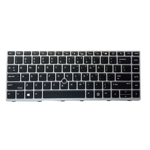 Matsuzay Aparato de entrada de puntero retroiluminado para teclados, palo de puntero de marco plateado, reemplazo de alto rendimiento para Elitebook Juegos de teclado y mouse para computadora