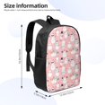 thumbnail image 3 of Goofa Cute Pink Snowman Cat Pattern 17in Student Backpack - School, Travel, Work Bookbag -Laptop Backpack,Water Resistant College School Computer Bag, 3 of 6