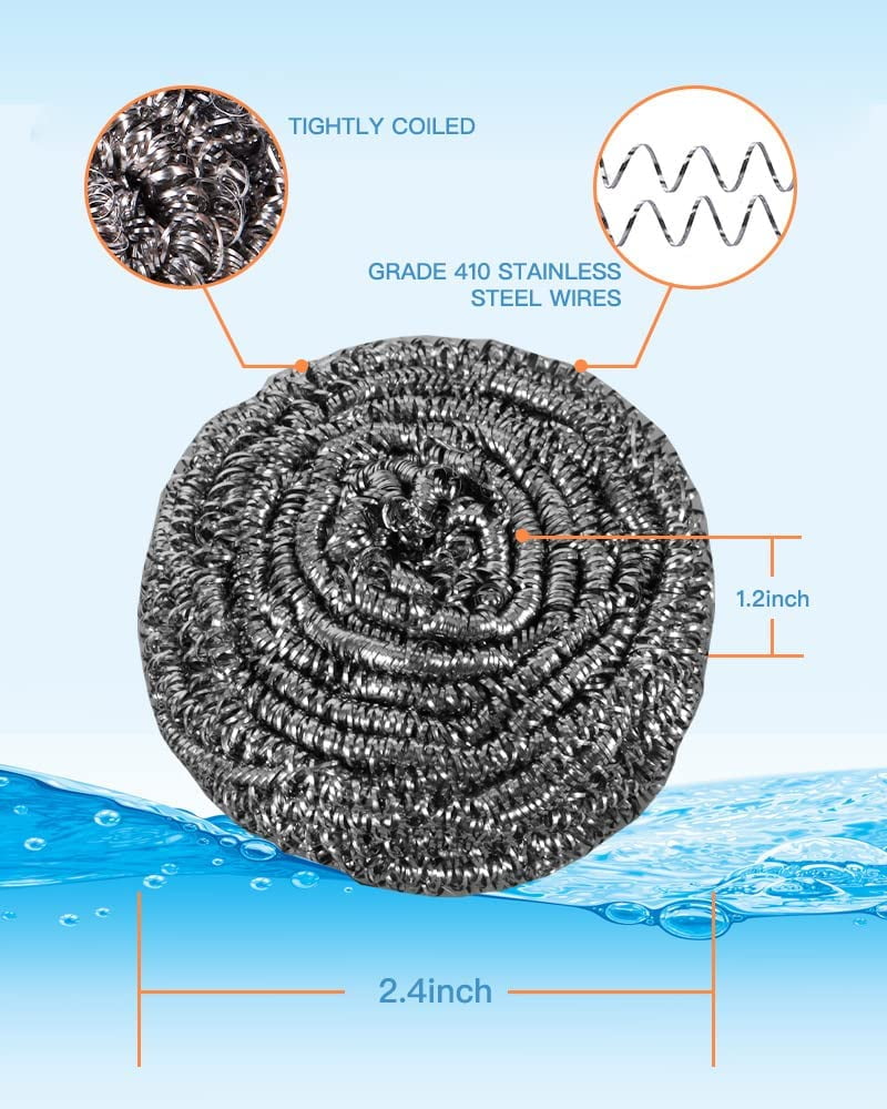 12 Pack Stainless Steel Scourers by Scrub It Steel Wool Scrubber