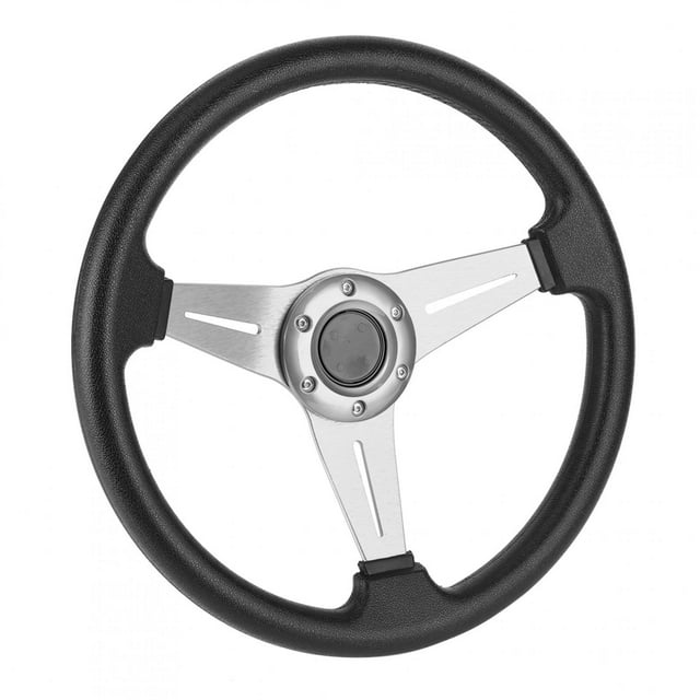 Volant 14 Pouces, Volant Ergonomique Résistant à l'Usure pour Modification Auto Rouge, Noir, Argent