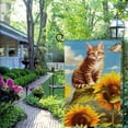 thumbnail image 4 of PHYHOO Summer Sunflower Garden Flag Double Sided Vertical, Small Burlap Welcome Cat Flower Garden Yard House Flags for Spring Summer Seasonal Outside Outdoor House Decor White, 4 of 6