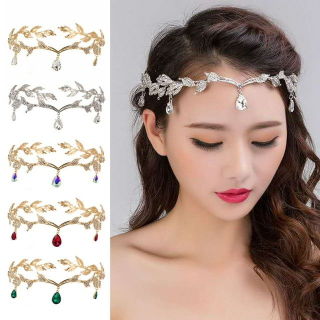Chok Mariage Diadème Cheveux Strass Brillant Couronne de Mariée Forme de Feuilles Diadème Réglable Accessoires Cheveux de Mariage Accessoires Tête Bijoux
