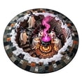 thumbnail image 6 of 3D Haunted Staircase Round Rug, Round Halloween Optical Illusion Area Rug, 3D Halloween Rug for Living Room Bedroom Entryway Party Home Halloween Decor, Style B, Medium Size, 6 of 9