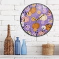 thumbnail image 6 of 11.9in Acrylic Wall Clock with Glass-like Finish Round Clock for Home Decoration Pumpkins and Daisies, 6 of 9