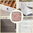 thumbnail image 4 of 4 Pcs Cabinet Handle Drawer Pulls Plum Pattern Knobs with Screws Square Furniture Office Cabinet Knob Decoration, 4 of 5