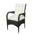 thumbnail image 7 of Hommoo 3-Piece Patio Conversation Furniture set, Wicker Rattan Outdoor Chairs Set with Cushion, Brown and Beige, 7 of 7