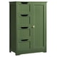 thumbnail image 1 of Tieyuny Wooden Bathroom Side Cabinet with 4 Drawers & 1 Cupboard, Freestanding Entryway Storage Unit Console Table, Green, 1 of 4
