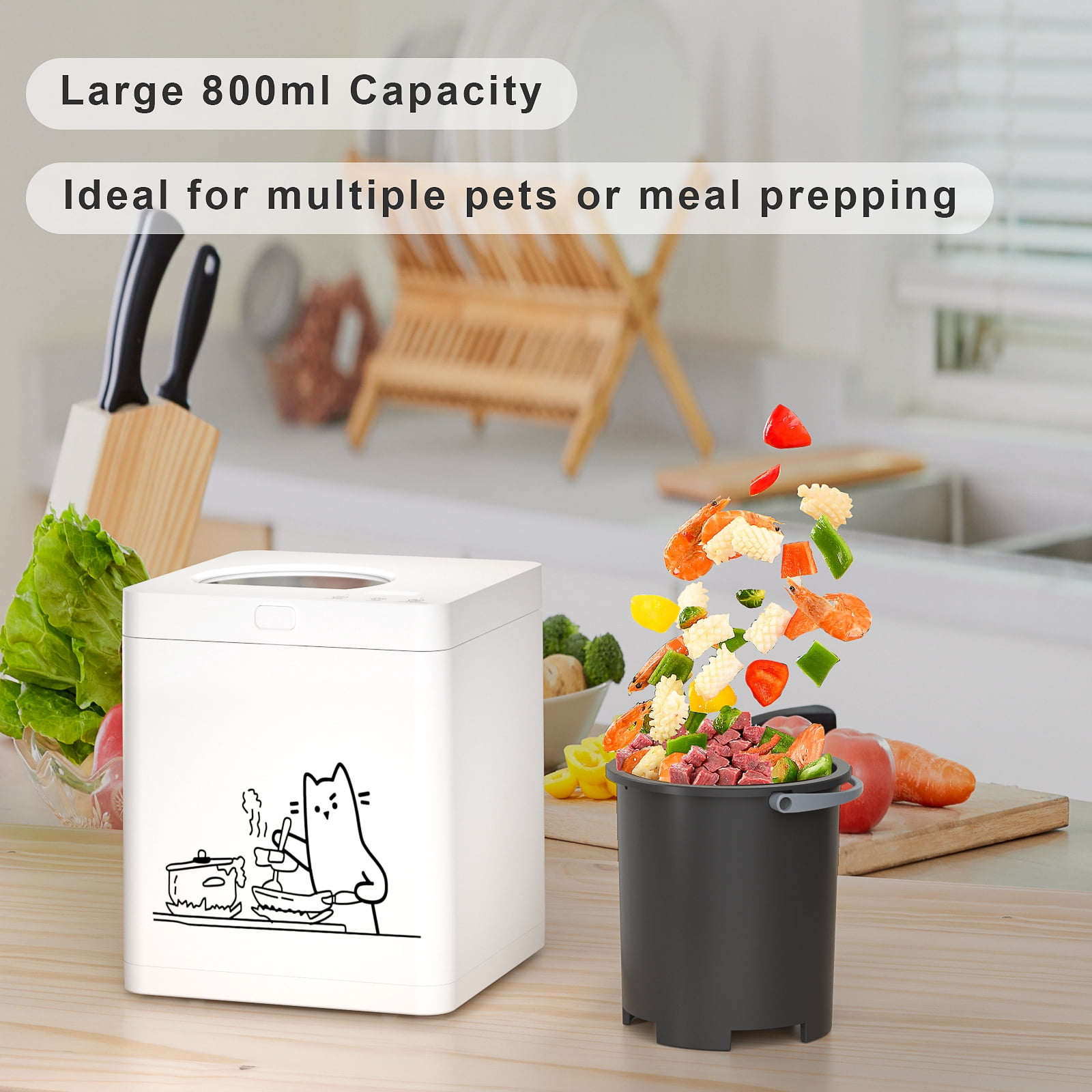 Auto Pet Food Maker – 2.5L All-in-One Food Processor for Dogs & Cats, Silent & Odor-Free, Custom Timer, Self-Cleaning, Safe Design