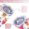 thumbnail image 5 of 40oz Cactus Pattern Stainless Steel Flip Straw Tumbler Spill Proof Travel Cup Double Wall Vacuum Insulated Coffee Mug with Top Handle, 5 of 6