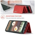 thumbnail image 4 of Compatible with Google Pixel 6A Removable 2 in 1 Wallet Case,Retro Premium PU Leather Cell Phone Back Cover Magnetic Detachable with Trifold Wallet Credit Card Cash Holder Kickstand Case,Red, 4 of 9