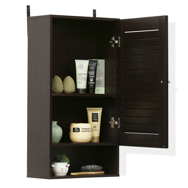 Furinno 16072ex Indo Wide Wall Cabinet, Small Wooden Wall Mounted Cupboard