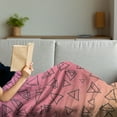 thumbnail image 3 of 1990s Soft Flannel Fleece Throw Blanket, Retro Angular Pattern Triangles on Ombre Effect Background Pinkish Tones, Cozy Plush for Indoor and Outdoor Use, 50" x 60", Black Lilac Coral, by Ambesonne, 3 of 5