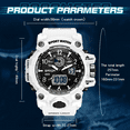 thumbnail image 6 of Findtime Mens Sport Watch Waterproof Watches Military Tactical Watch Outdoor Digital Watch Big Face Alarm Stopwatch LED Analog Watch for Men, 6 of 6
