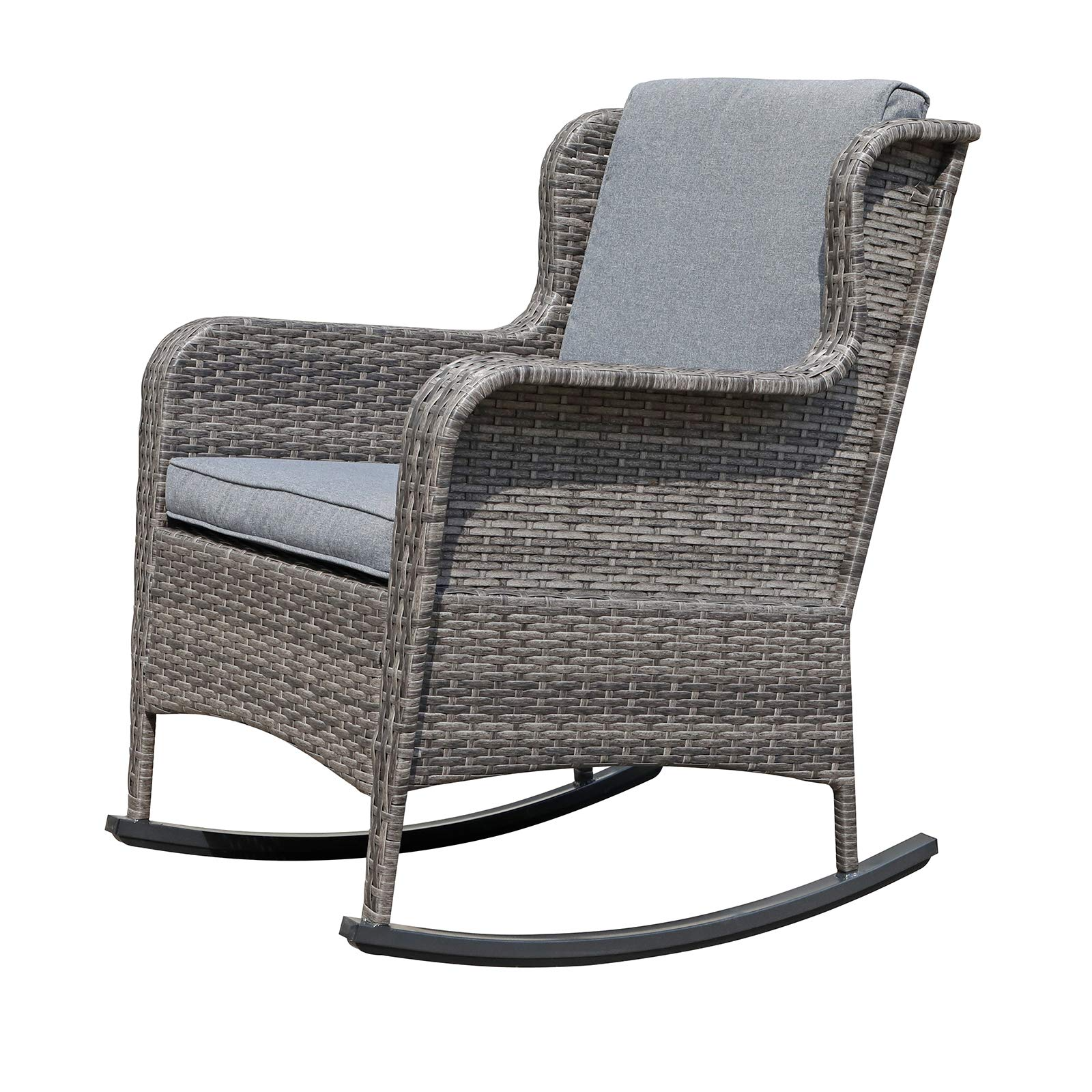 Soleil Jardin Wicker High Back & Slat Back Rocking Chair, Gray - image 1 of 7