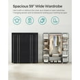 thumbnail image 4 of Songmics Home 12-Compartment Foldable Closet Organizer with Fabric Cover for Bedroom Storage – 59 x 17.7 x 69 Inch, Black, 4 of 5