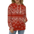 thumbnail image 4 of Red Bandana Pattern Men's Women New Sweatshirt Hoodie Men's Plus Size Sweatshirt Hooded Sweatshirt 3d Printed Street Men's Cloth, 4 of 6