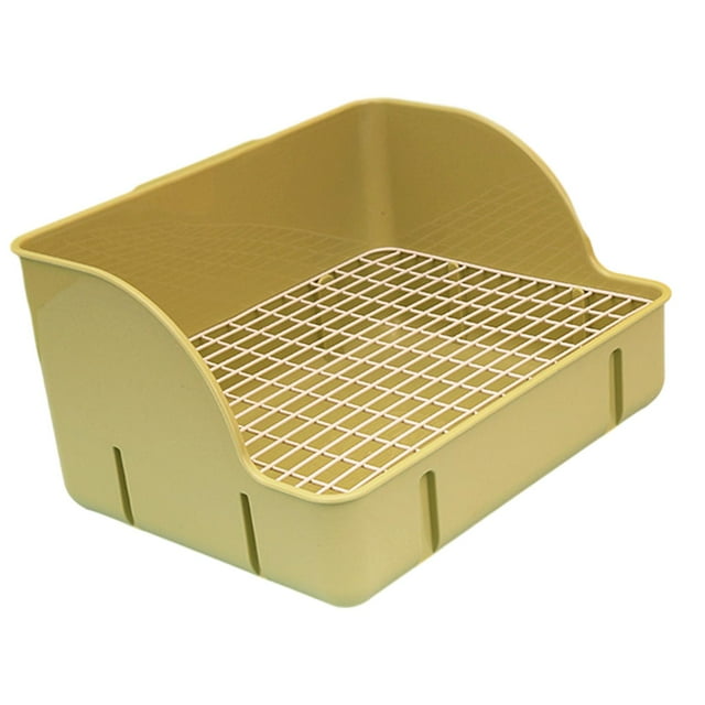 Caja de arena Jaula Inodoro Caja de arena Esquina Bandeja de arena Orinal para conejos Conejillos de indias malla de acero verde