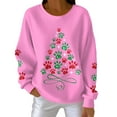 thumbnail image 2 of Craaazy Women's Casual Christmas Crew Neck Long Sleeve Pullover Tops Fashion Fall Winter Sweatshirts Comfortable Blouses Gifts, 2 of 3