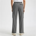 thumbnail image 6 of CFLVAEK Women's Cargo Capris Quick Dry Water Resistant Wide Leg Hiking Pants with Pockets Travel Casual Drawstring Elastic Waist Trousers Gray S, 6 of 10