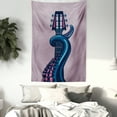 thumbnail image 3 of Octopus Tapestry, Sea Animal with Guitar Riff Musical Instrument Rock and Roll Modern Artwork Print, Wall Hanging for Bedroom Living Room Dorm Decor, 40W X 60L Inches, Lilac Blue, by Ambesonne, 3 of 5
