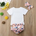thumbnail image 6 of Newborn Baby Girls Clothes Little Sister Romper + Tutu Shorts Skirt + Headband Outfit Set 6-12 Months, 6 of 10