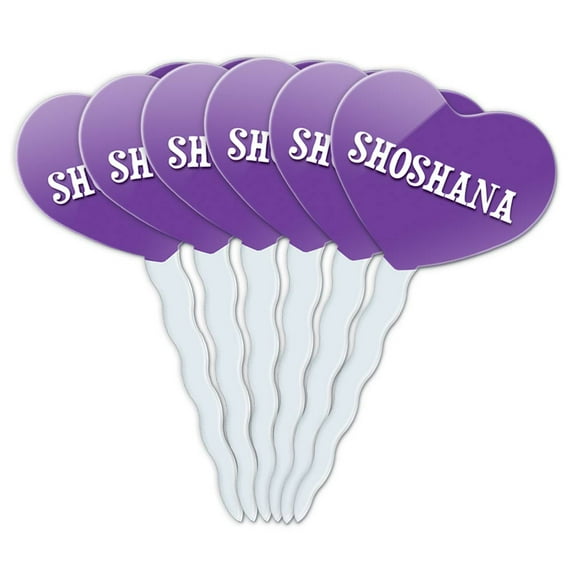 Shoshana Heart Love Cupcake Picks Toppers - Set of 6
