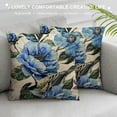 thumbnail image 3 of Shiartex   Blue Floarl Throw Pillow Covers,Watercolor Hydrangea Bird Pillow Cases Decorative Sided Design Square Pillowcases for Home Bed Sofa Living Room Farmhouse Outdoor White, 3 of 5